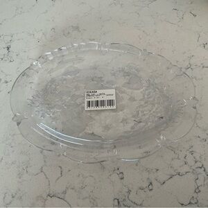 Mikasa Holiday lights 9” Transparent Glass Floral Oval Platter